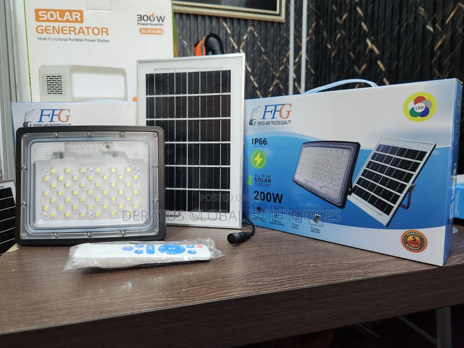 Heavy Duty 200W Solar Security Light - IP66 Waterproof