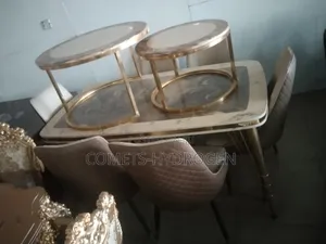 Luxury Marble 6 Seater Dining Table 2-in-1 Coffee Table Set Combo