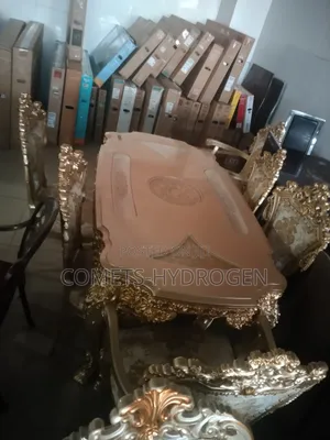 Luxury Royal Baroque Gold Dining Table Set - Imported 8 Seater