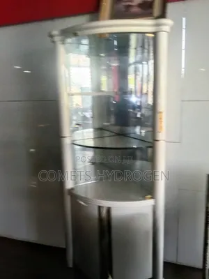 Luxury White Corner Glass Display Cabinet Wine Bar
