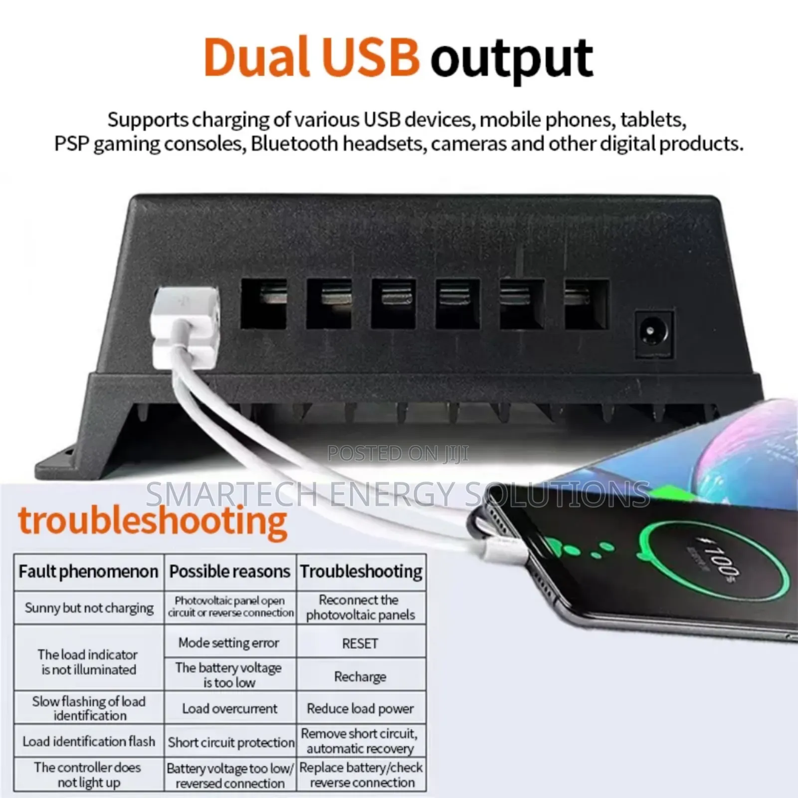 SY48100A 100A PWM Solar Charge Controller – 12v/24v/36v/48v Auto