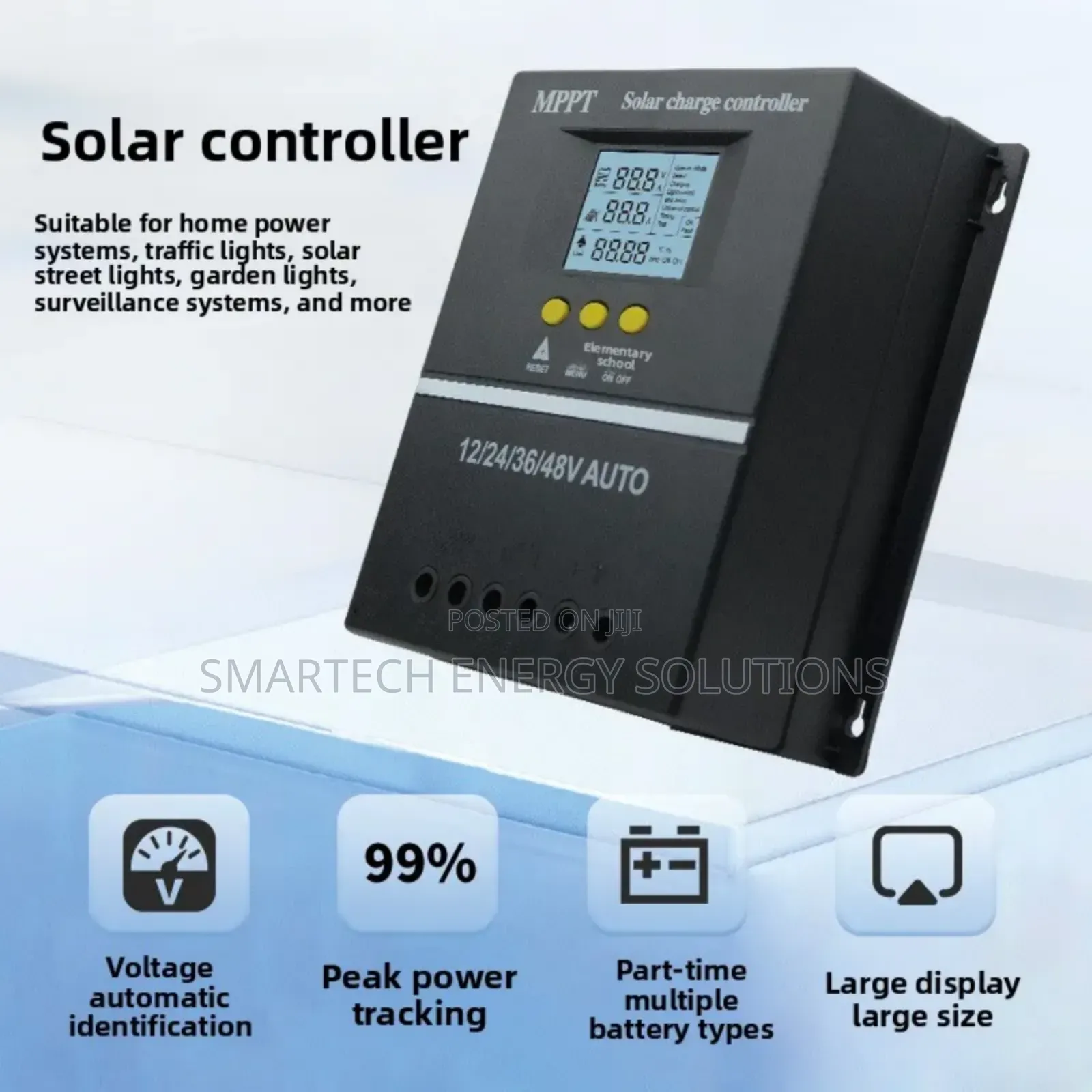 SY48100A 100A PWM Solar Charge Controller – 12v/24v/36v/48v Auto