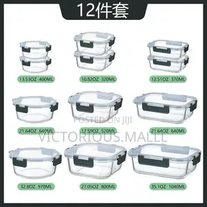 High Grade Borosilicate 12pcs Glass Storage Set