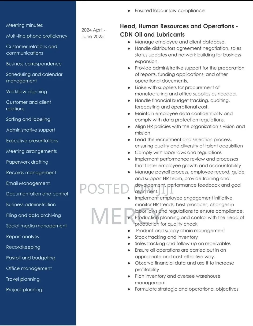 Human Resources and Operations Manager