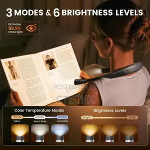 Glocusent Reading Light, Bendable Neck Light,80-Hr Rechargeable