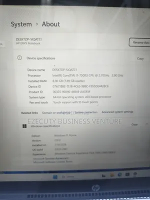 Laptop HP Envy 15t 8GB Intel Core i7 SSD 256GB