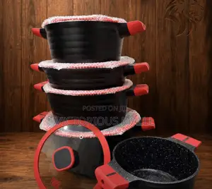 10 Pieces Non Stick Granite Cookware Pot Set With Glass Lids