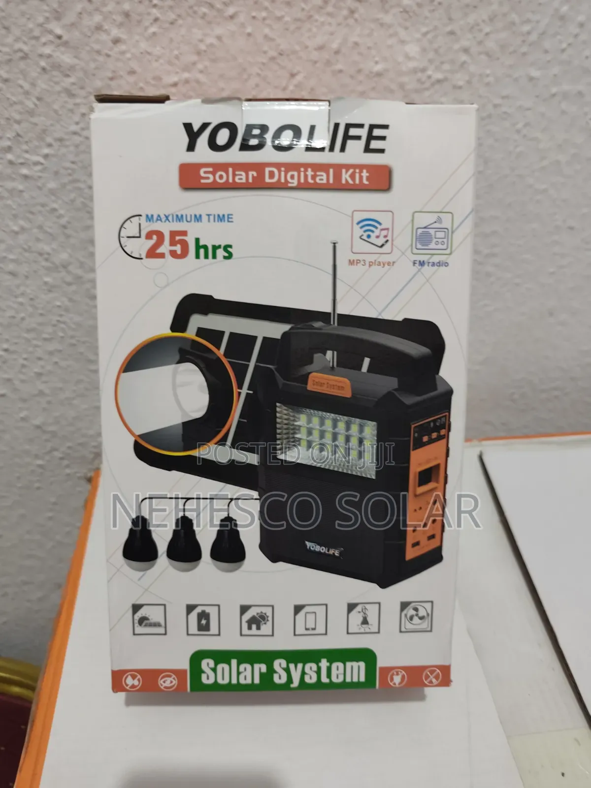 Complete Yobolife Solar System – 3 LED Lamps + Solar Panel
