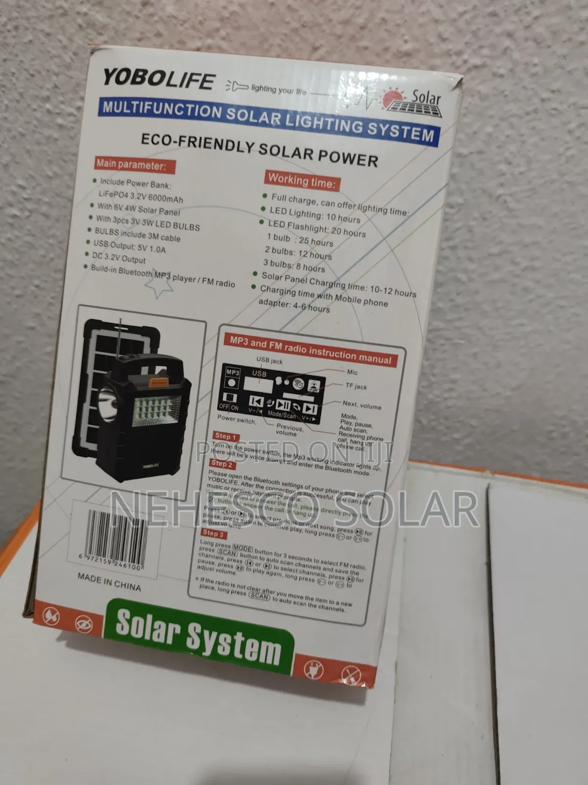 Complete Yobolife Solar System – 3 LED Lamps + Solar Panel