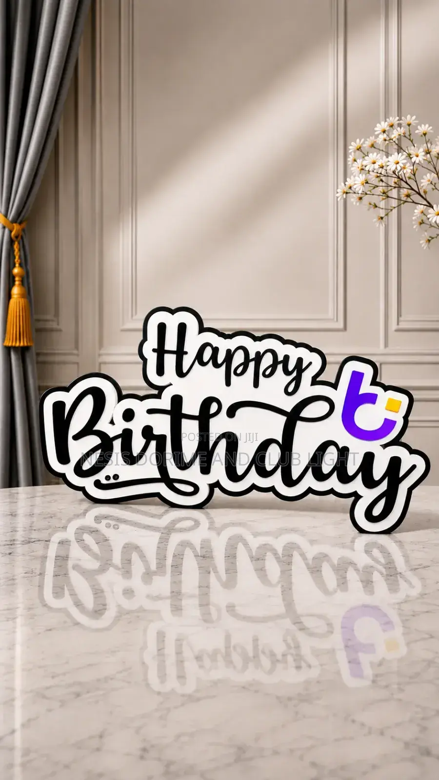 Rechargeable Light-Up Happy Birthday Logo Presenter