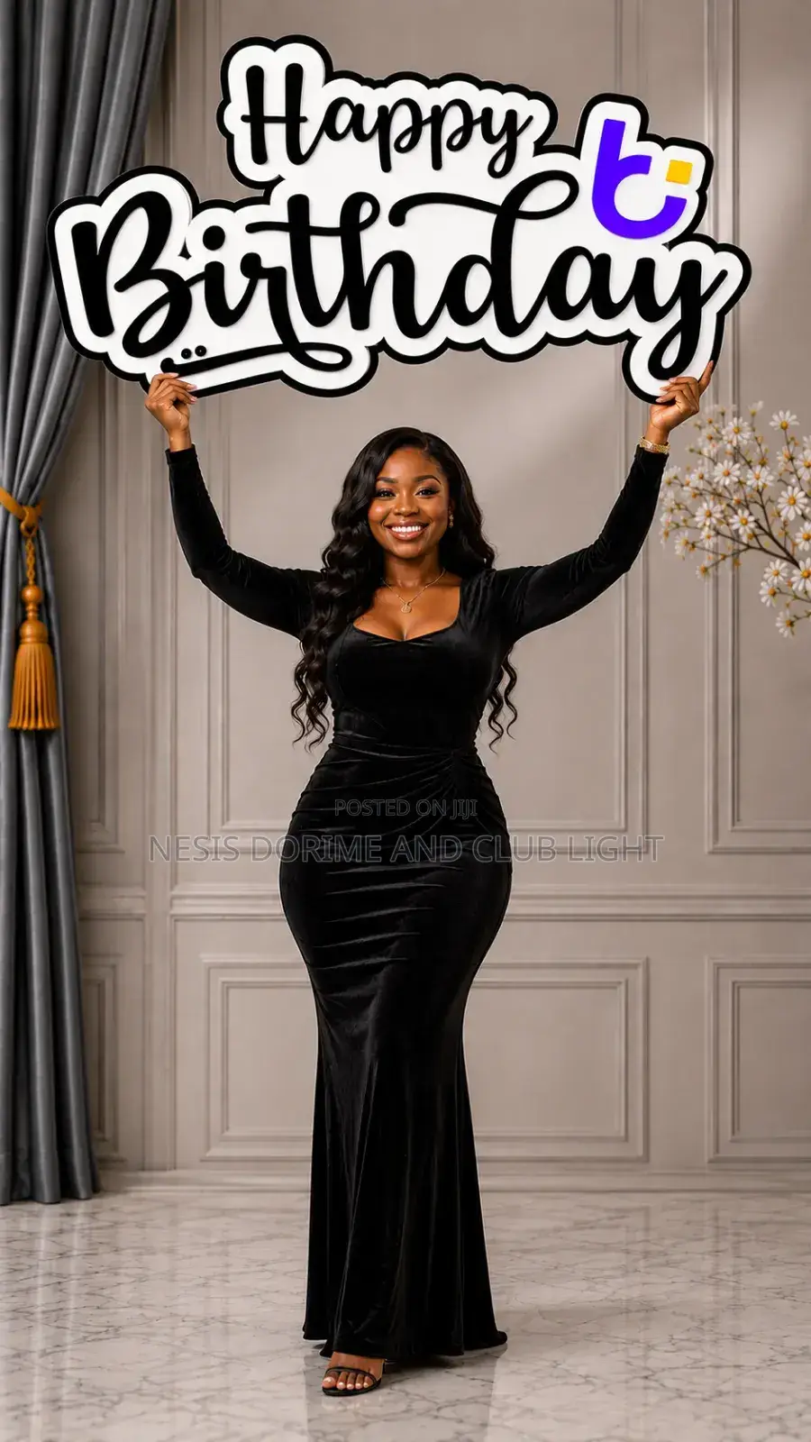 Rechargeable Light-Up Happy Birthday Logo Presenter