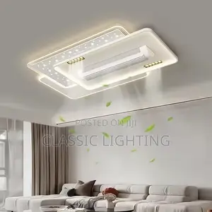 Nordic Quiet Invisible Leafless Electric LED Ceiling Fans Lamp Remote
