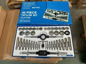 45 PCS Tap and Die Smooth/Rough Thread Size M6-24mm Metric/Metal Case