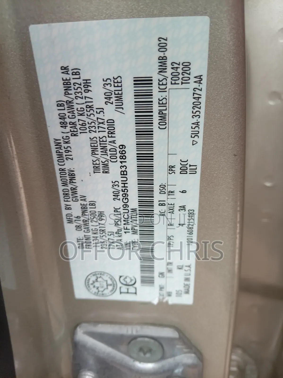 Ford Escape 2017 Gold