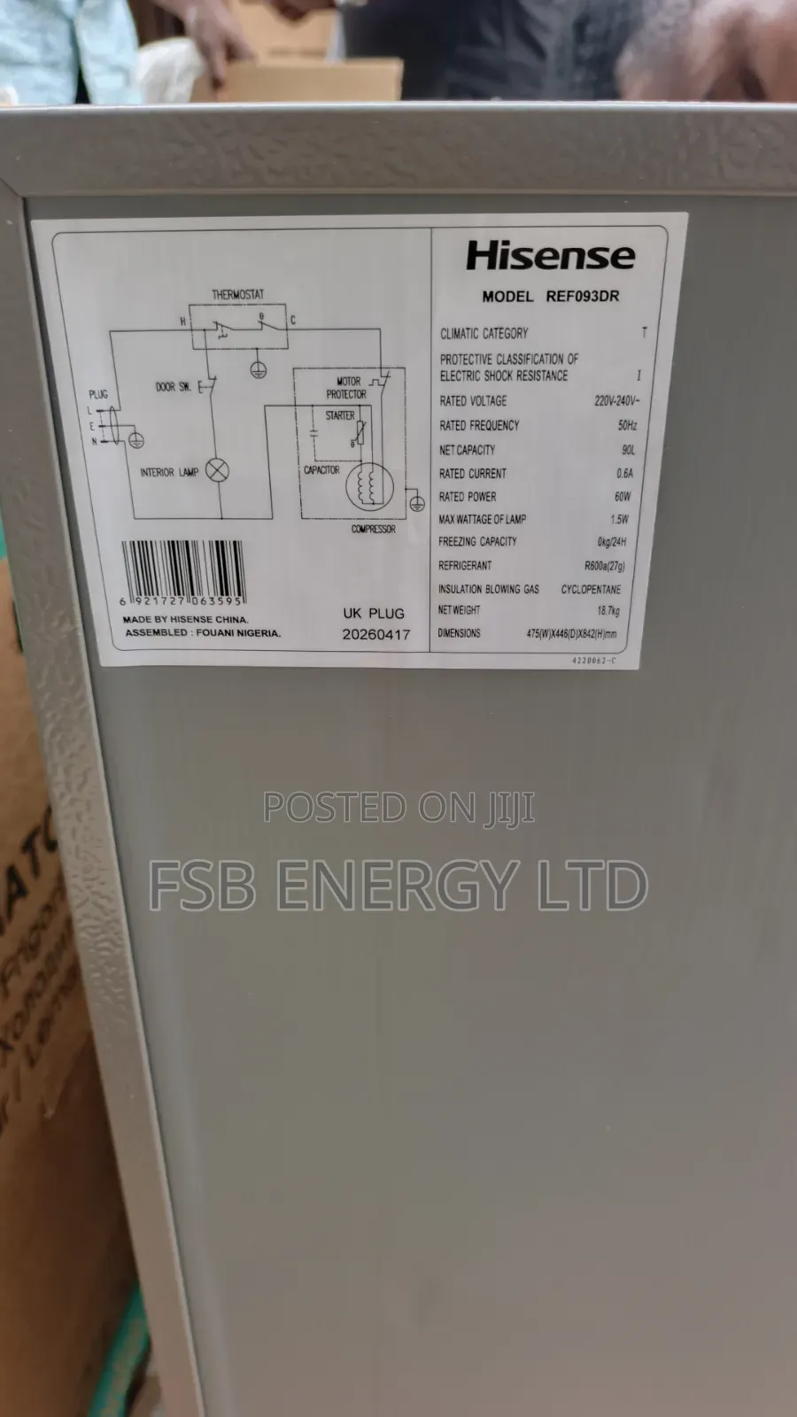 90Liters of Hisense Fridge