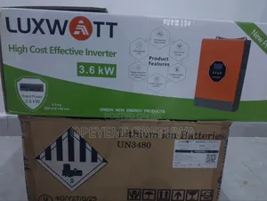 Hybrid Luxwatt 3.6kva Inverter 24v and 3kva Lithium Battery 24v