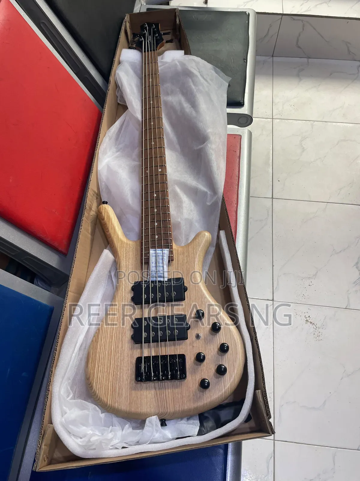 Original Guson 5 Strings Active Bass Guitar Double Battery