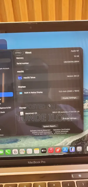 Laptop Apple MacBook Pro 2020 M1 16GB Apple M1 Pro SSD 1T