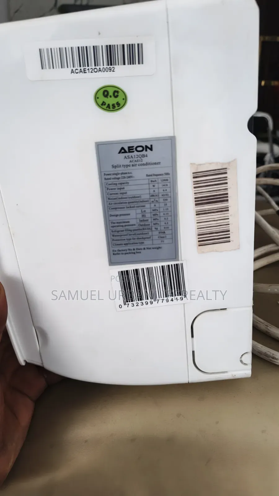 Neatly Used AEON ASA120B4 Air Conditioner-6 Months Old