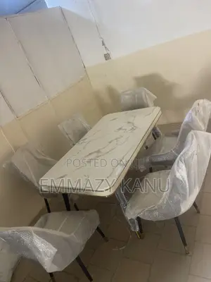 Modern 6-Seater Dining Set Marble Top