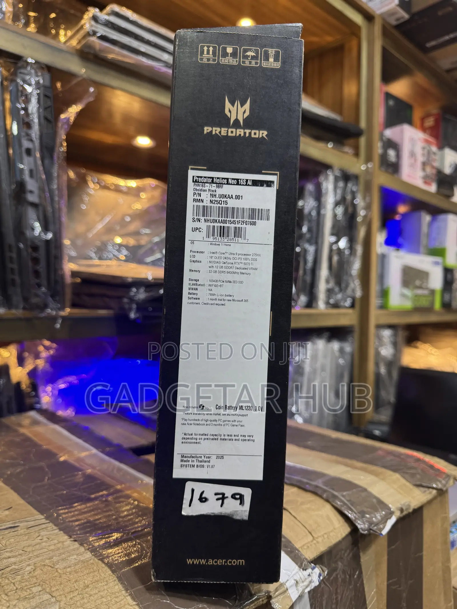 Laptop Acer Predator Helios Neo 16 32GB Intel Core Ultra 9 SSD 1T