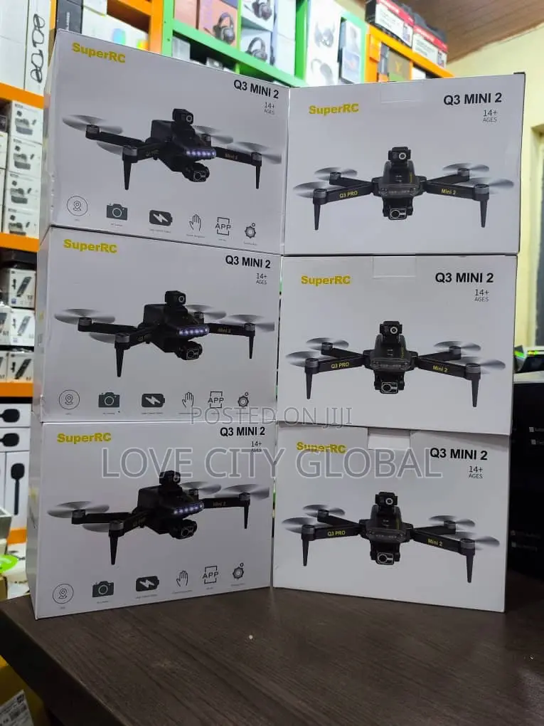 Q3 Mini 2 GPS Drone 3-Axis Gimbal Screen Display Remote 2 Battery