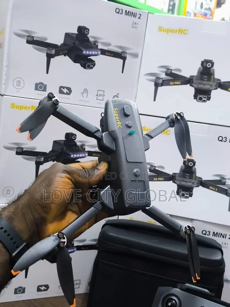 Q3 Mini 2 GPS Drone 3-Axis Gimbal Screen Display Remote 2 Battery
