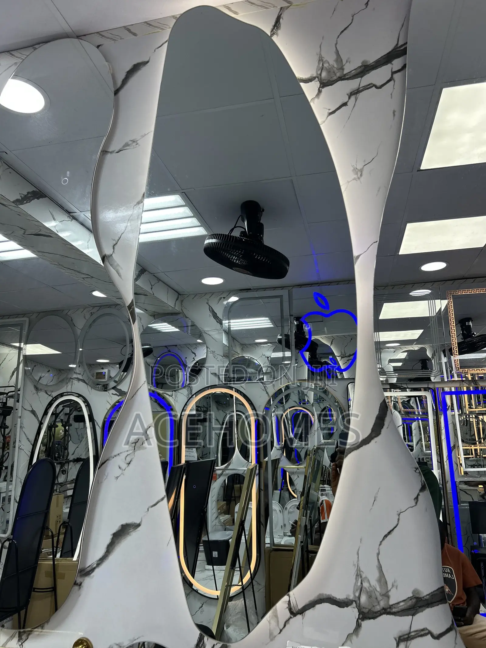 Mirror LED Moon Shape