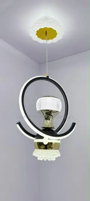 Modern Black Gold Ring LED Pendant Chandelier