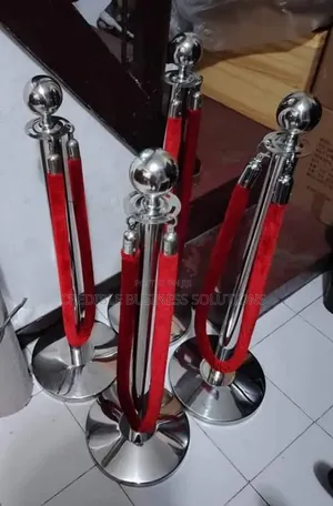Stanchion Crowd Control Silver Stand With Red Roof