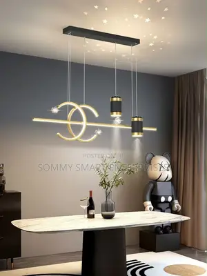 Modern Gold Black Multi-Light LED Pendant Chandelier