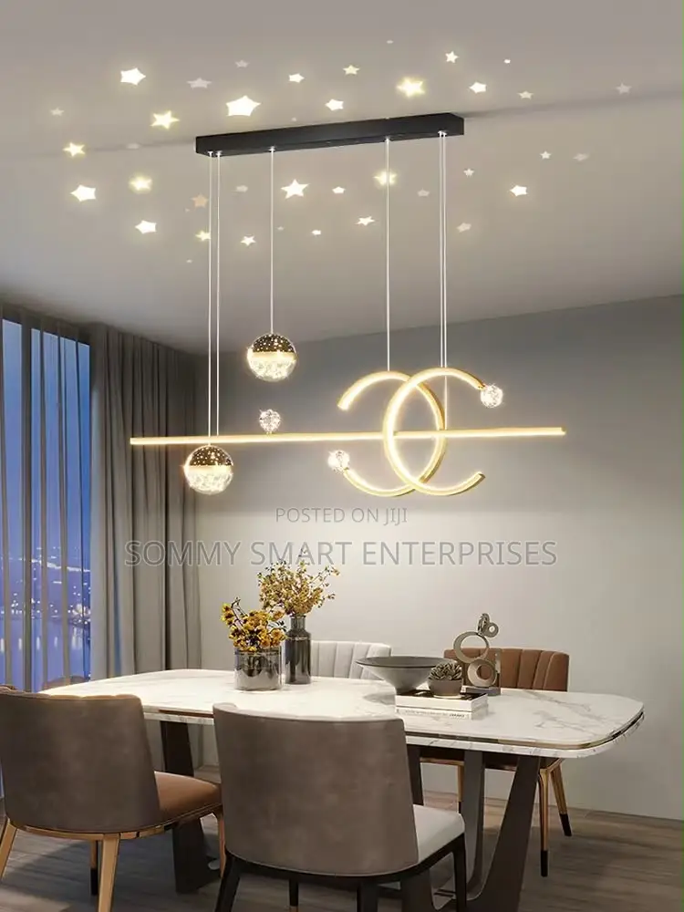 Modern Gold Ring Crystal Multi-Pendant LED Chandelier