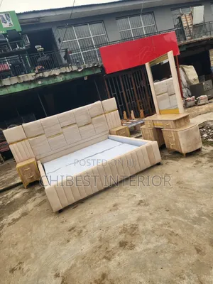 Cream Coloured 6by6 Set of Bed.