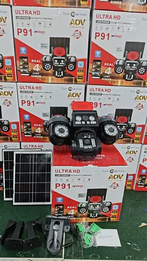 P91 V380 4g Solar PTZ Camera 4-Lens Ultra Hd CCTV