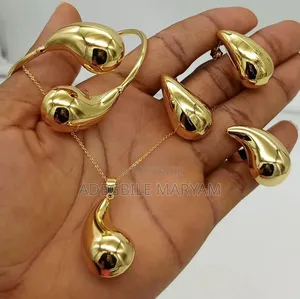 Teardrop Necklace, Bangles, Earrings Ring Set