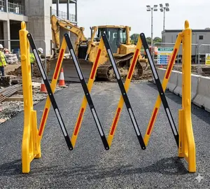 2.5-Meter Yellow and Black Expandable Plastic Safety Barricade