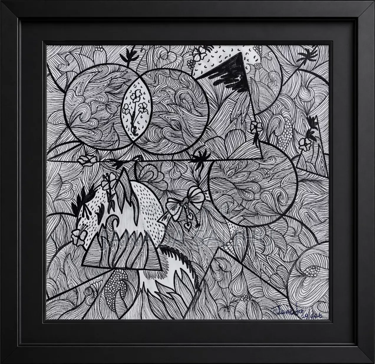 Original Hand Drawn Framed Artwork