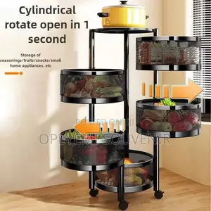 5-Tier Multi-Functional Rotating Kitchen Storage Rack