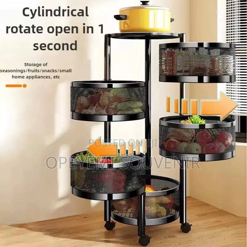 5-Tier Multi-Functional Rotating Kitchen Storage Rack