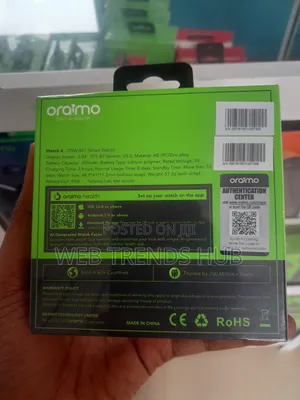 Oraimo Watch 6 (OSW-807) – Wireless HDCalling + Free Extra Strap