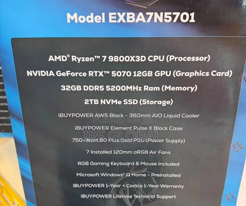 New Desktop Computer iBUYPOWER 32GB AMD Ryzen 7 SSD 2T