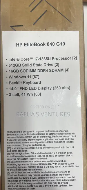 New Laptop HP EliteBook 840 10 16GB Intel Core i7 SSD 512GB