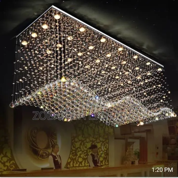 Luxury Rectangle Raindrop Crystal Ceiling Light