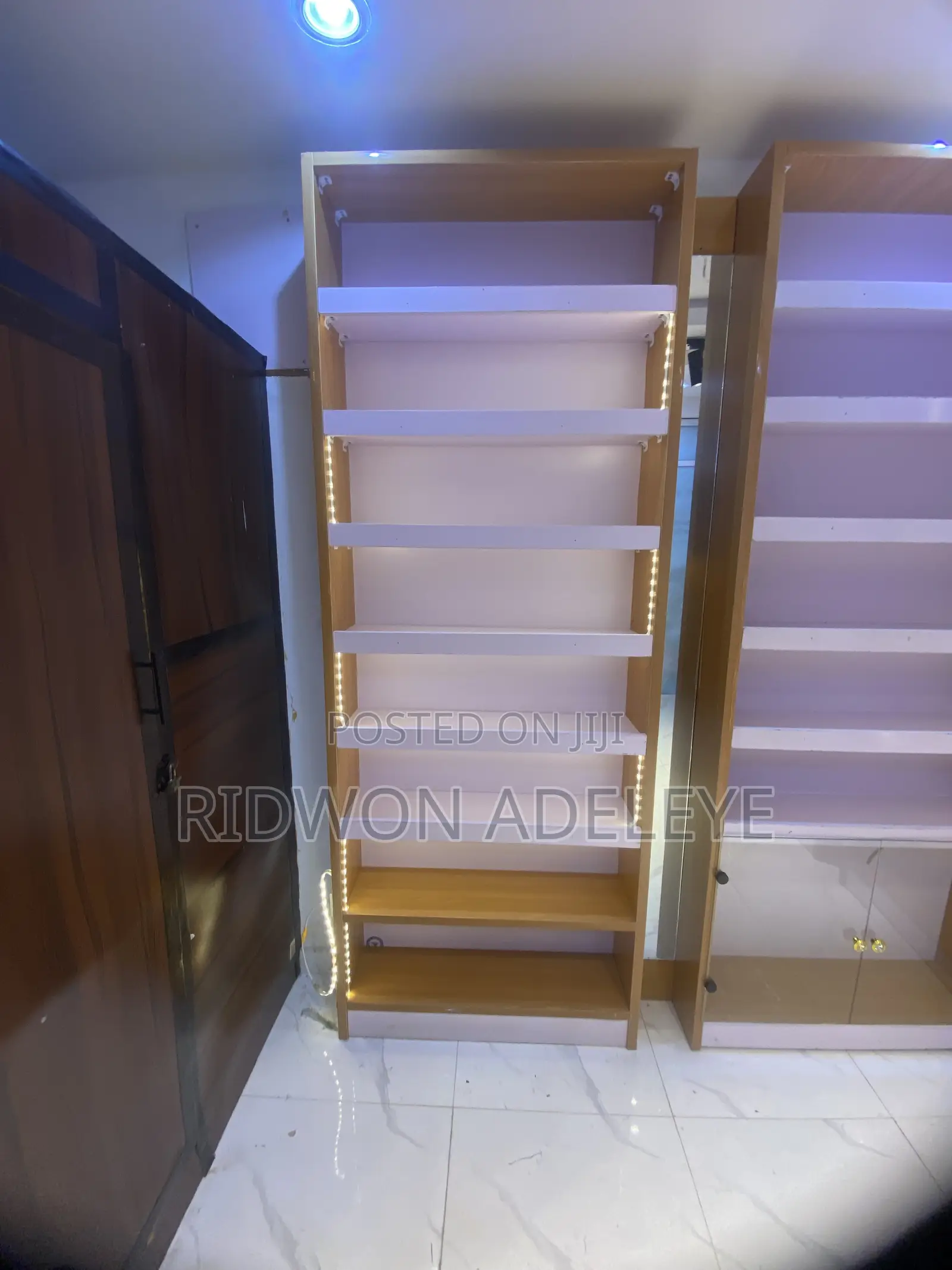 Display Shelves With Led Light and Reception Desk