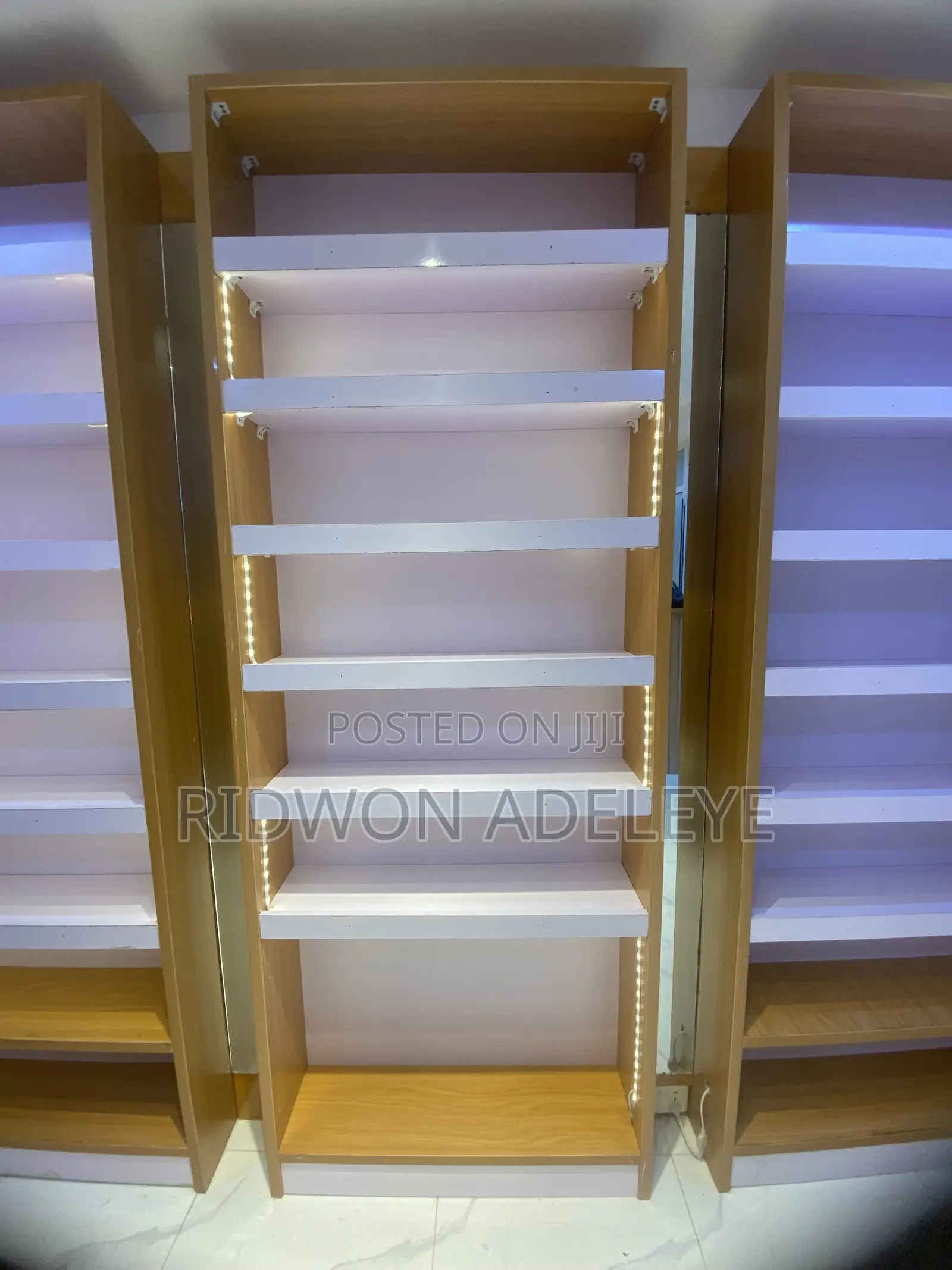 Display Shelves With Led Light and Reception Desk