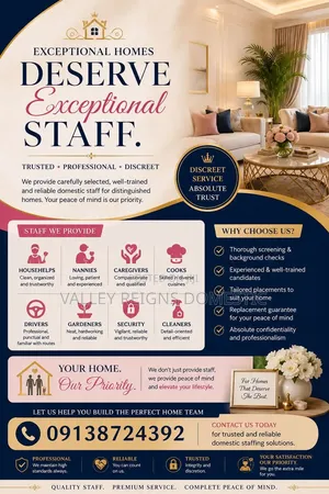 Premium Domestic Staffing Services in Lekki,Ikoyi, Victoria Island