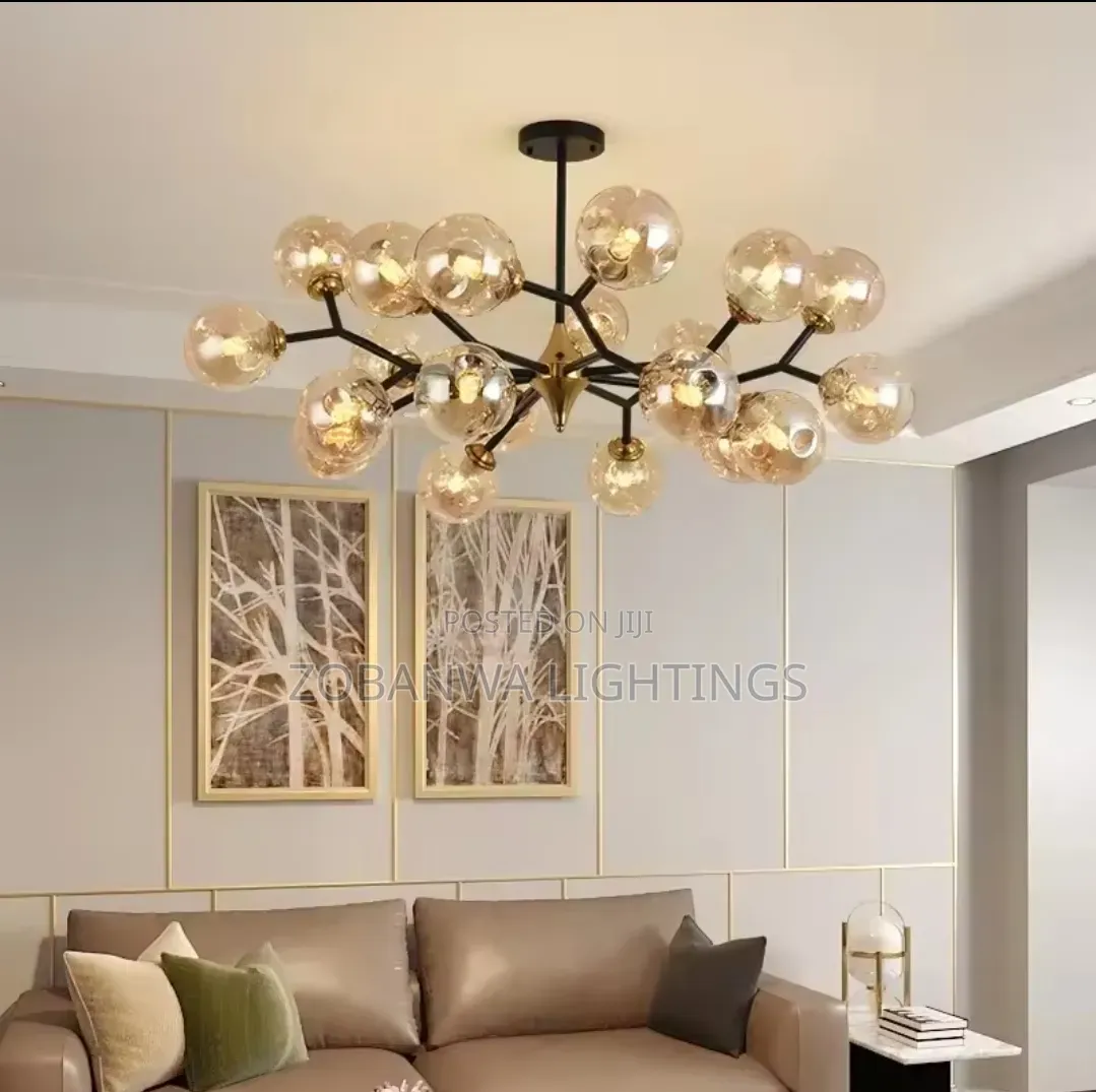 Designer's High-End Colored Glass Magic Bean Chandelier