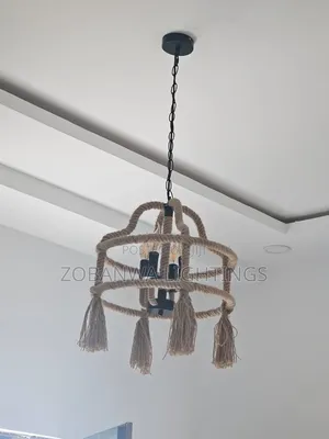 BELLE Industrial Style Retro Hemp Rope Pendant Lamp