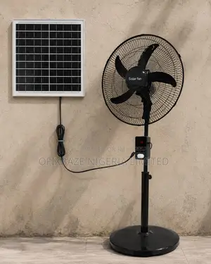 Solar Rechargeable Standing Fan With Power Bank
