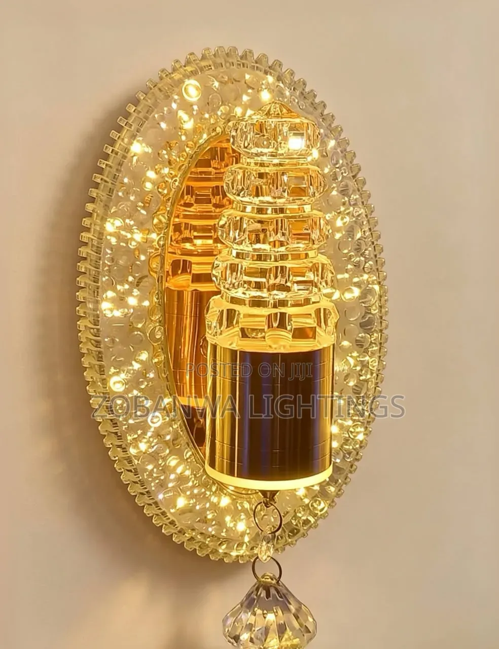 Designer Luxury Crystal Single Lens LED Wall Lamp